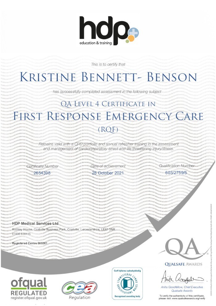 Level 4 First Response Emergency Care